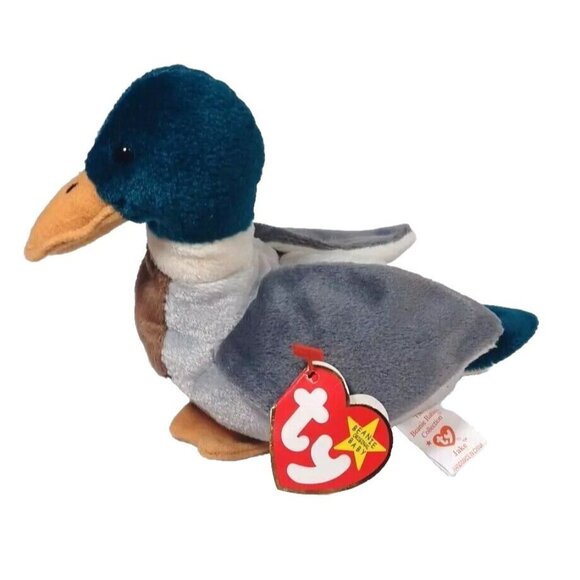 Ty Beanie Baby Jake The Mallard Drake Duck, 1997 1998 Rare Multiple Tag … - Picture 1 of 12